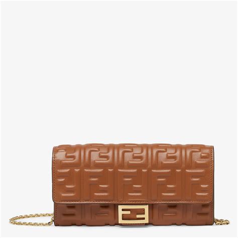 fendi wallet on chain brown|baguette continental wallet with chain.